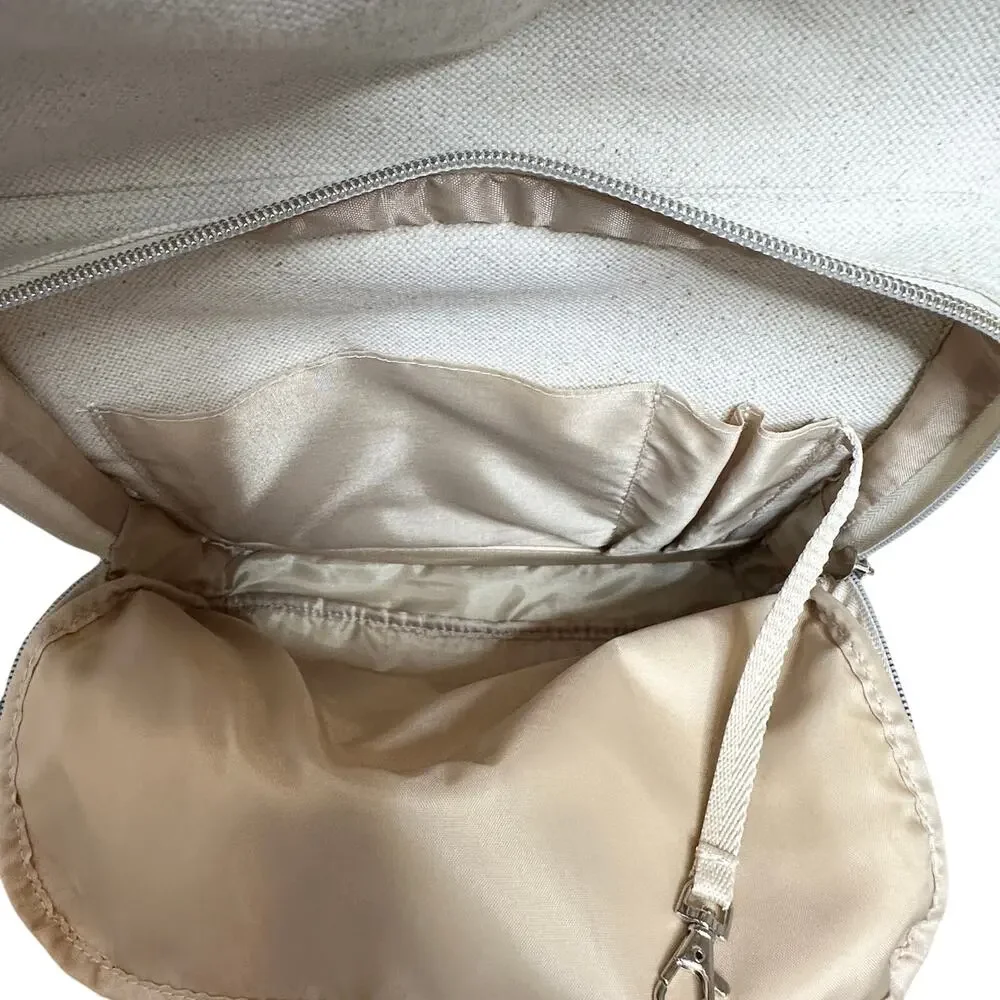 BEIS The travel Backpack in Beige Canvas